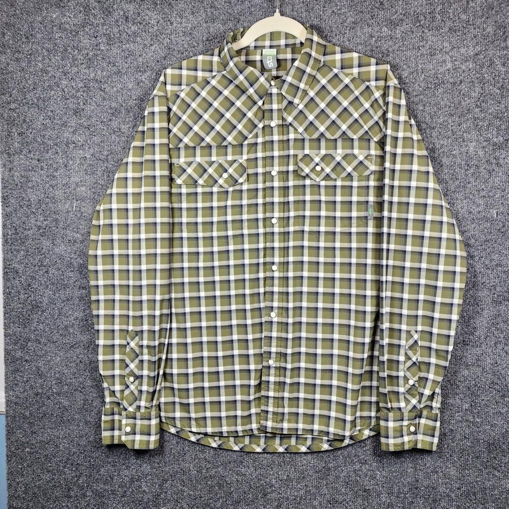 STIO Men's Pearl Snap Western Shirt Size M Gorpcore Outdoor Plaid